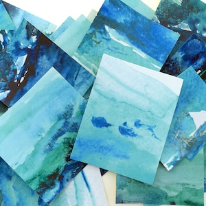 Papiers autocollants pour scrapbooking, travaux manuels, collage, projets artistiques. Stickers pour vos journaux. D'après une aquarelle originale. Lot de 20