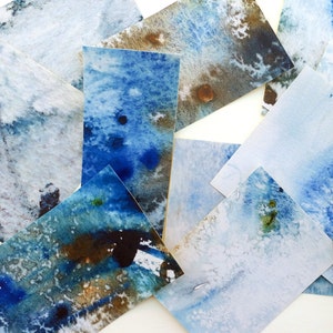 Stickers bain à remous bleus. Papiers pour scrapbooking, travaux manuels, collages, projets artistiques et journaux indésirables. D'après une aquarelle originale.