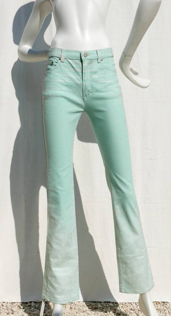 mint green jeans womens