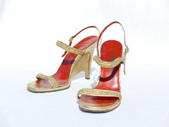 1970s Yves Saint Laurent gold platforms - image 4