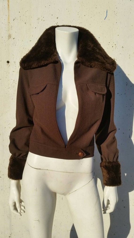 Sexy 1970s jacket with fake fur details