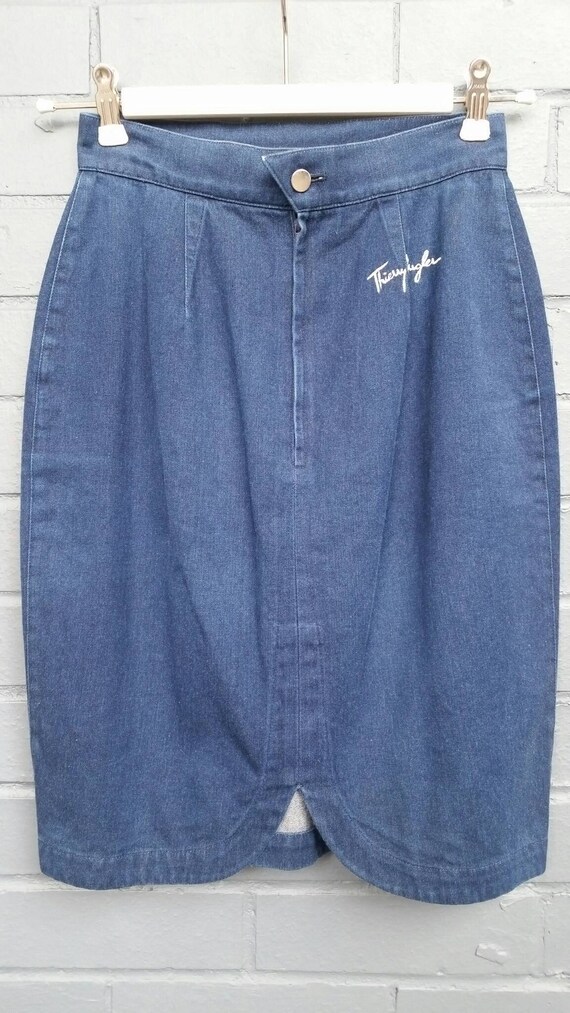 1980s Thierry Mugler denim skirt