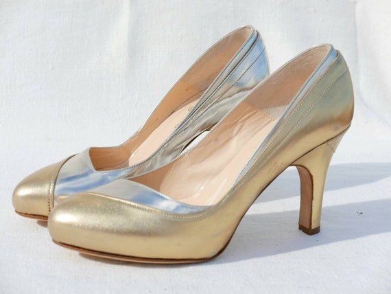 Beatrix Ong gold silver heels