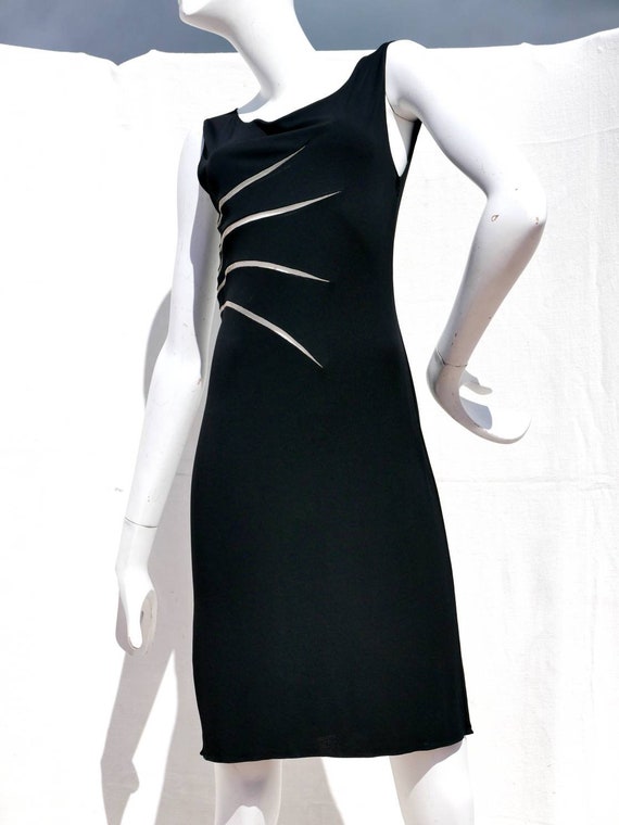 Gianni Versace Couture black jersey dress