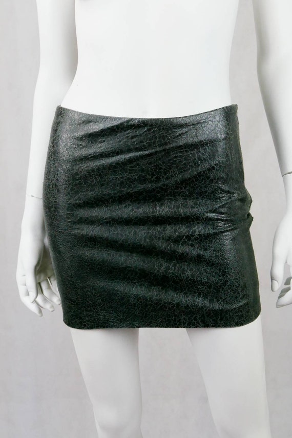 1990's Versus Versace cracked leather skirt