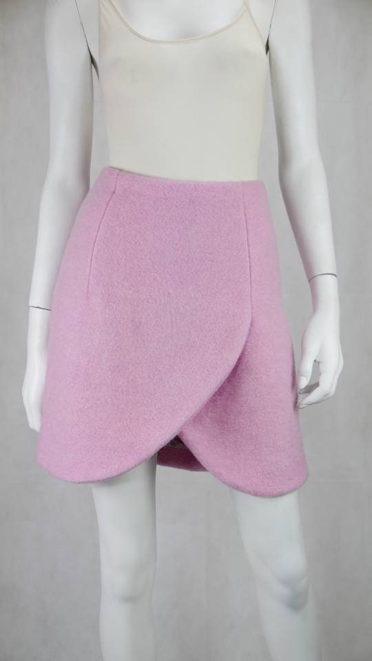 Image of Pretty Pink Carven Paris Wool Skirt