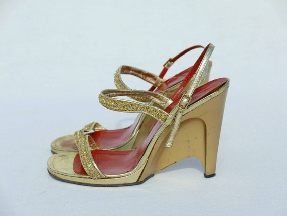 1970s Yves Saint Laurent gold platforms - image 2