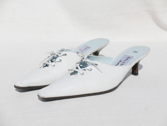1980s White Balenciaga mules