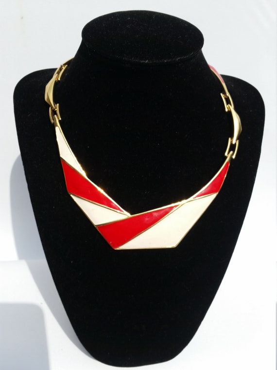 80's Enamel Monet necklace