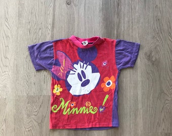 Vintage 1990s Mickey & Co Minnie Mouse Short Sleeve T Shirt, Retro Disney Kids Shirt Top
