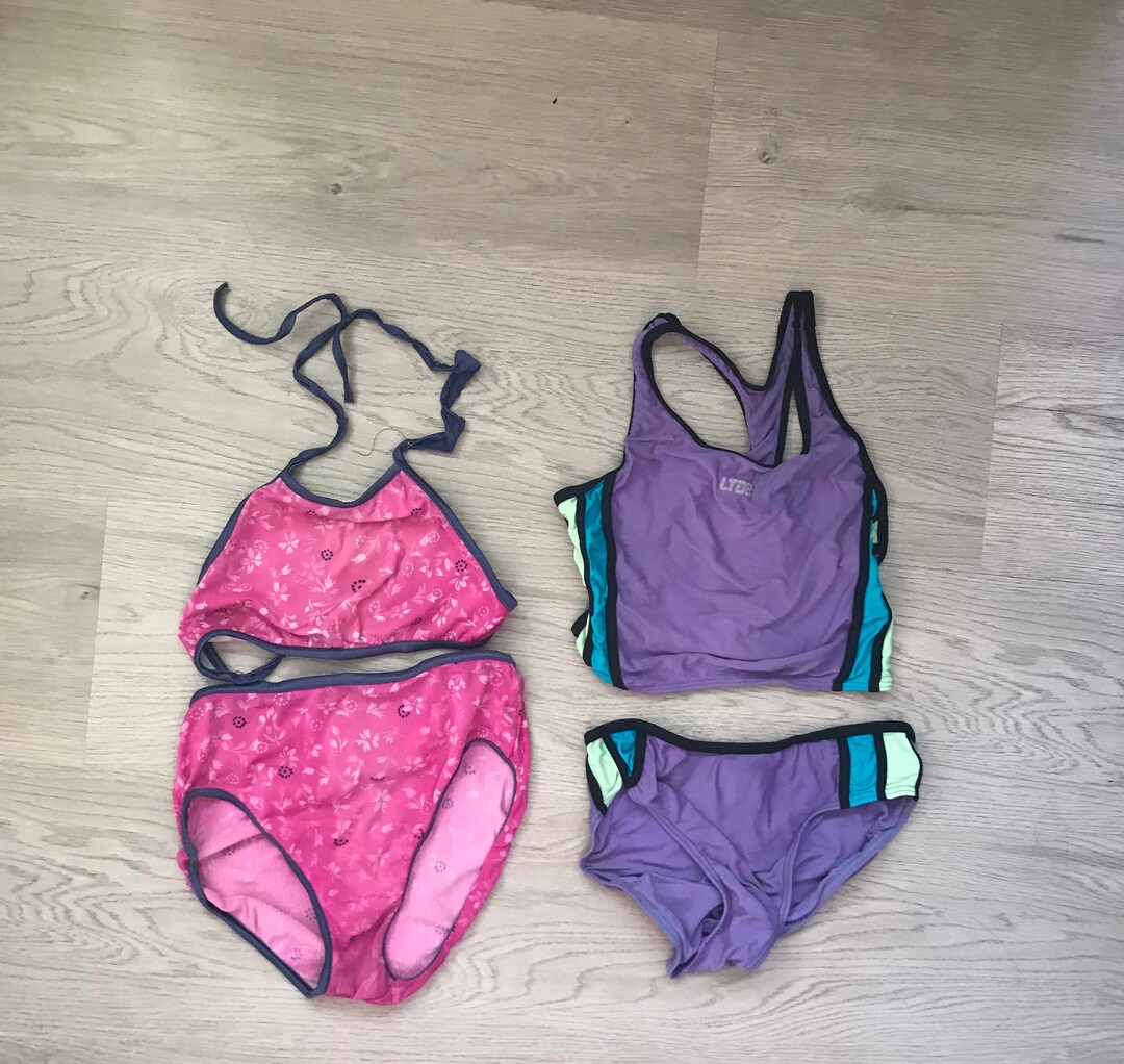 Lot of Vintage 1990's Girls Swimsuits Bathing Suits Needs Repair Sizes
