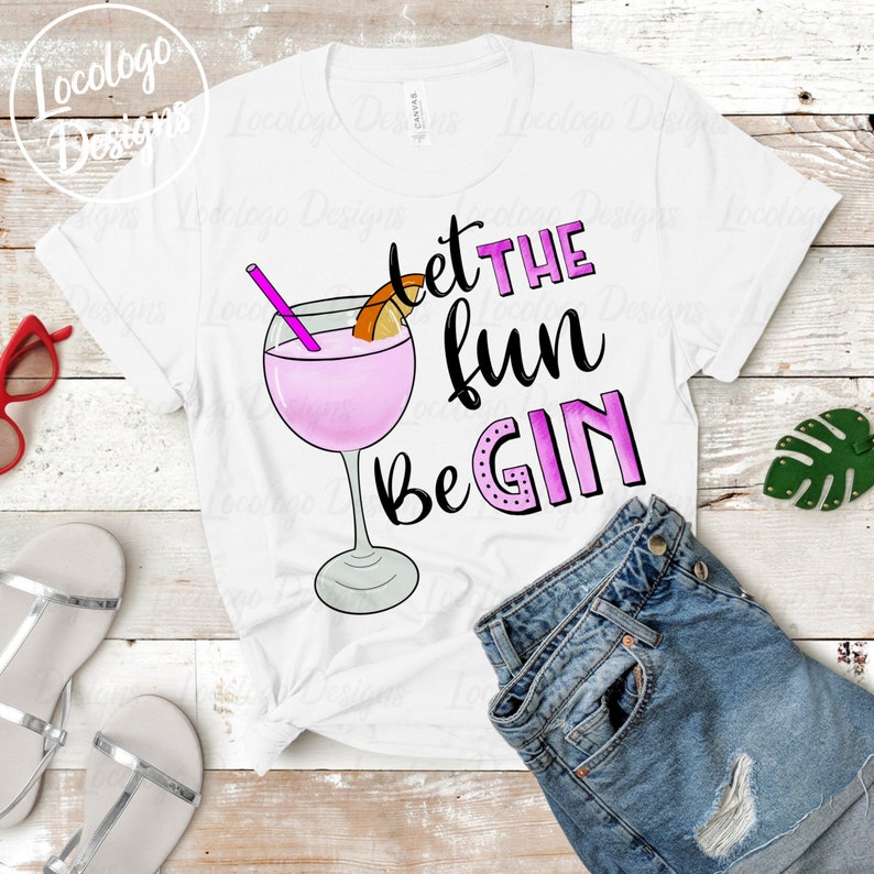 Let the fun be gin-Gin quote sublimation design-Gin | Etsy
