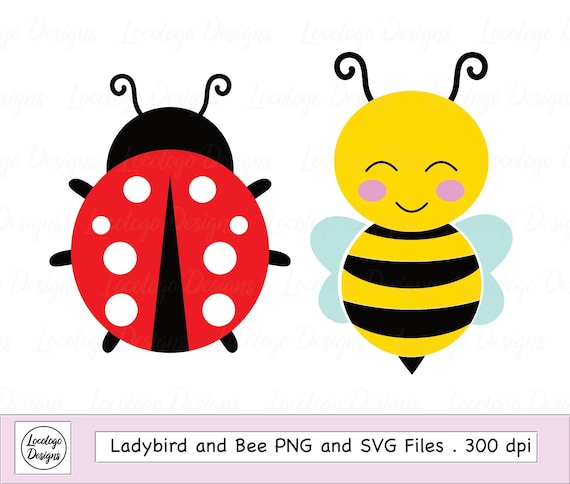 Download Free Cute Bee And Ladybird Clipart Bee Svg Cutting Files Ladybird Etsy SVG Cut Files