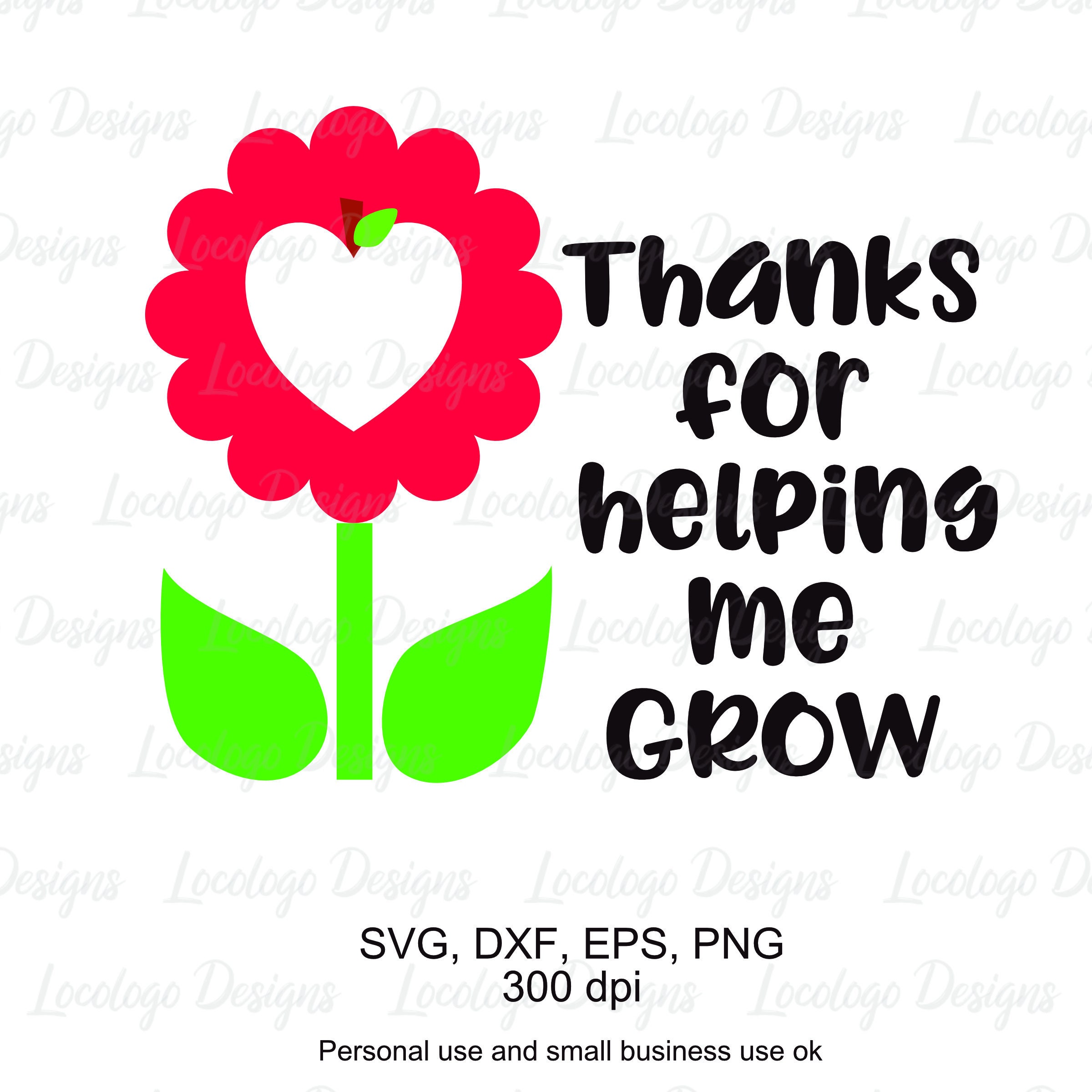 Download Thank you Teacher svg Thanks for helping me grow svg Teacher | Etsy