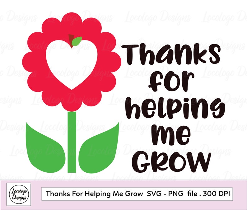 Download Thank you Teacher svg Thanks for helping me grow svg Teacher | Etsy