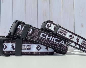 Chicago White Sox Baseball 5/8"(w) & 1"(w) Dog Collars and Leashes sold individually