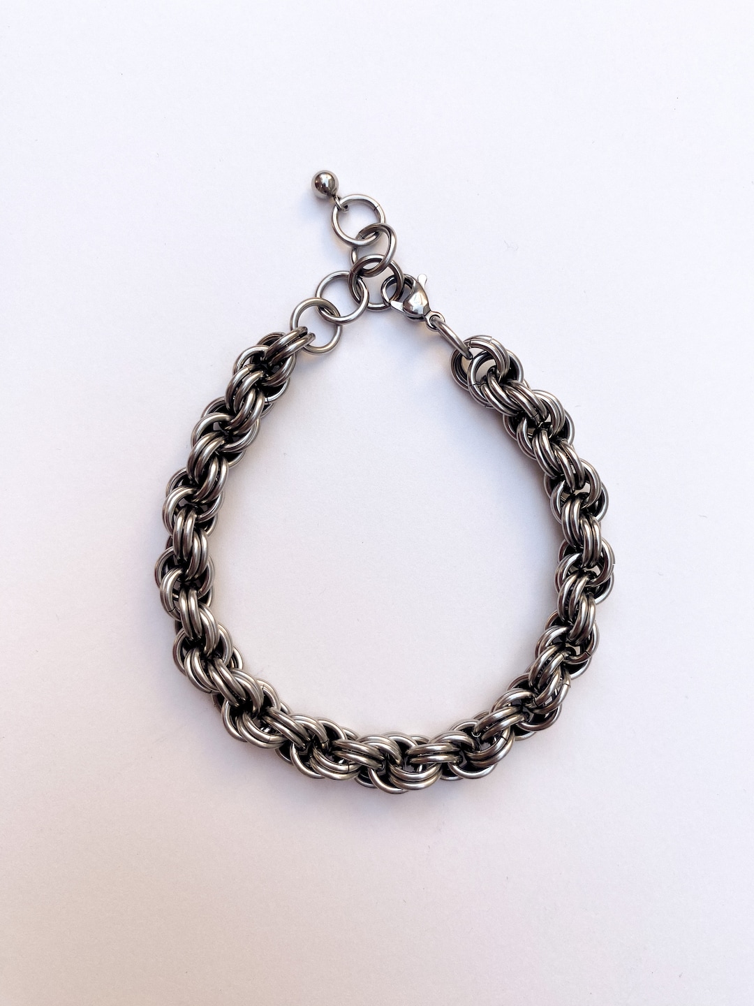 Chunky Stainless Steel Double Spiral Chainmaille Bracelet - Etsy