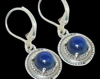 Natural Stones Earring, 925 Sterling Silver Earring, Rainbow Moonstone, Larimar Earring, Beautiful Lapis Lazuli Earring, Gift For Mom/Wife