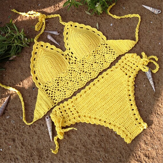Boho Clothing Handmade Crochet Bikini Sexy Two-piece Swimming | Etsy