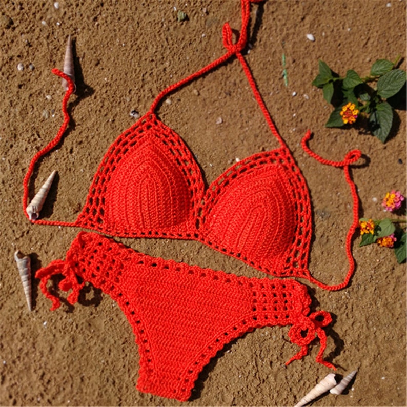 Boho Clothing Handmade Crochet Bikini Sexy Two-piece Swimming - Etsy