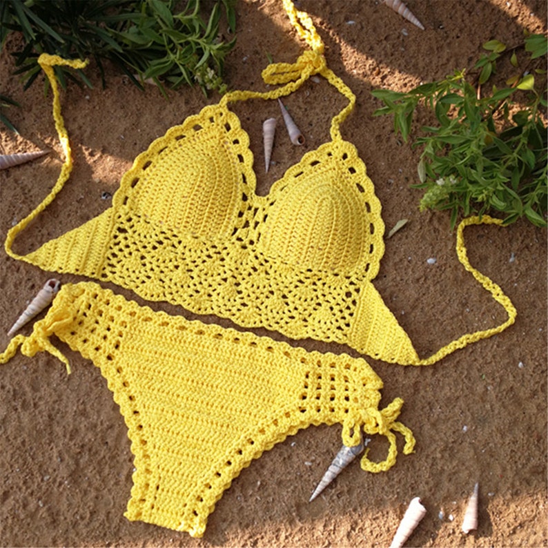 Boho Clothing Handmade Crochet Bikini Sexy Two-piece Swimming - Etsy