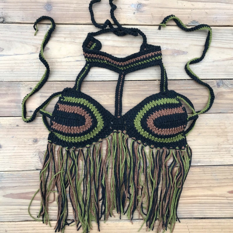 Boho Crochet Bathing Suit Swimwear Bohemia Bikini Top Women Beachwear ...