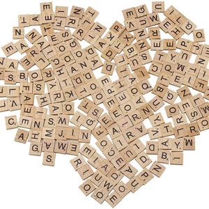 100Pcs Wooden Scrabble Alphabet Letter Tiles With Score Marks Crafts Scrapbooking Personalised Frame, Wall Art and crafts Making Items image 2