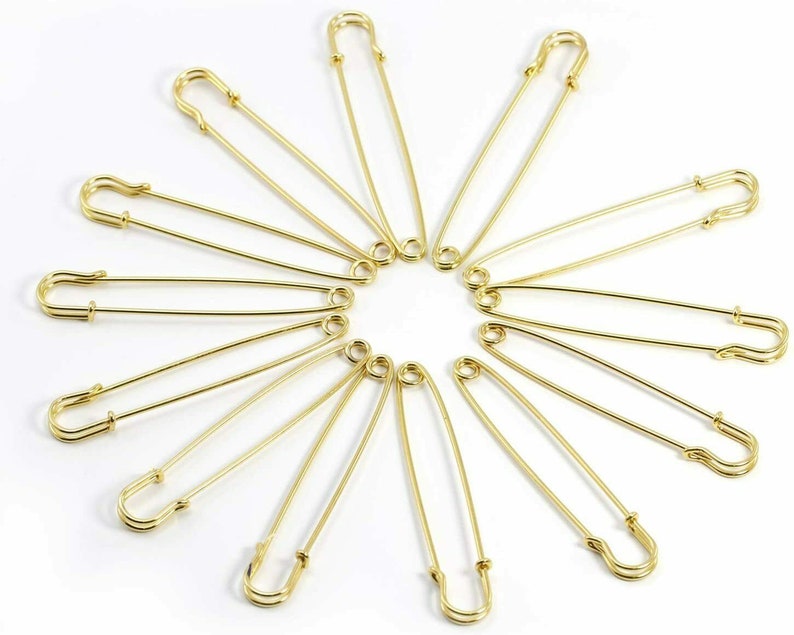 Big Size Metal Safety Pins Extra Large Gold Heavy Duty Safe Pins