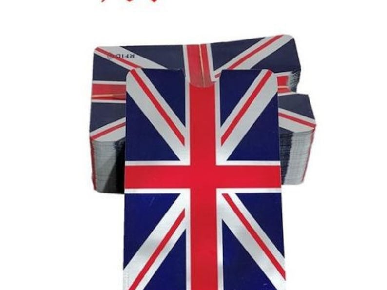 Debit Anti Theft Blocking Sleeve Shield Protector Wallet for Bank Credit UK United Kingdom Flag RFID Card Holder ID Safety Holder