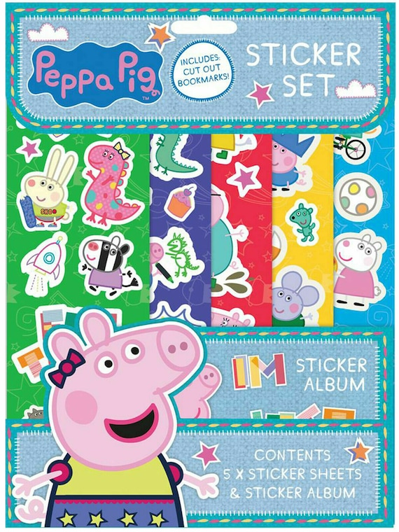 Pegatinas y marcapáginas de Peppa Pig, etiquetas para álbumes de