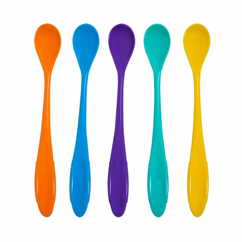 First Steps Baby Feeding Weaning Spoons Long Handle Easy Feed Etsy