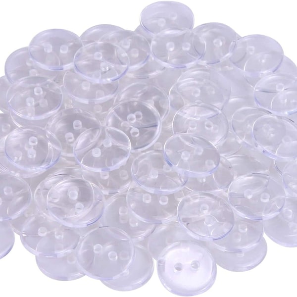 Round Clear Resin Buttons Sewing Aid Garments Fashion Bags Purses Fastening Art Crafts