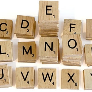 100Pcs Wooden Scrabble Alphabet Letter Tiles With Score Marks Crafts Scrapbooking Personalised Frame, Wall Art and crafts Making Items image 10