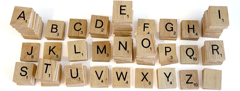 100Pcs Wooden Scrabble Alphabet Letter Tiles With Score Marks Crafts Scrapbooking Personalised Frame, Wall Art and crafts Making Items image 10