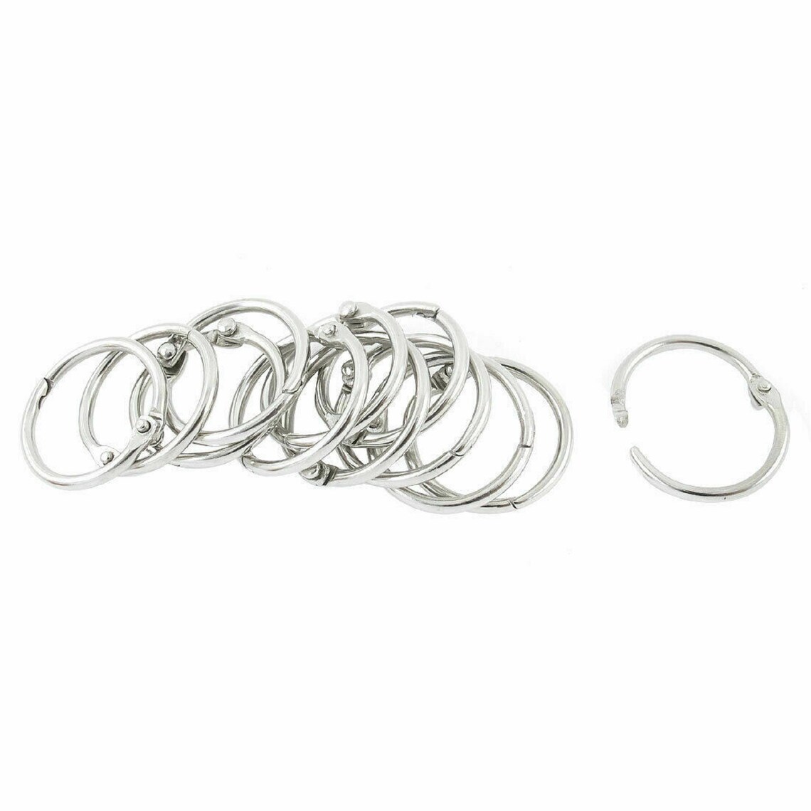 3545mm Silver Round Hinged Metal Split Key Ring Tag Hook Etsy UK