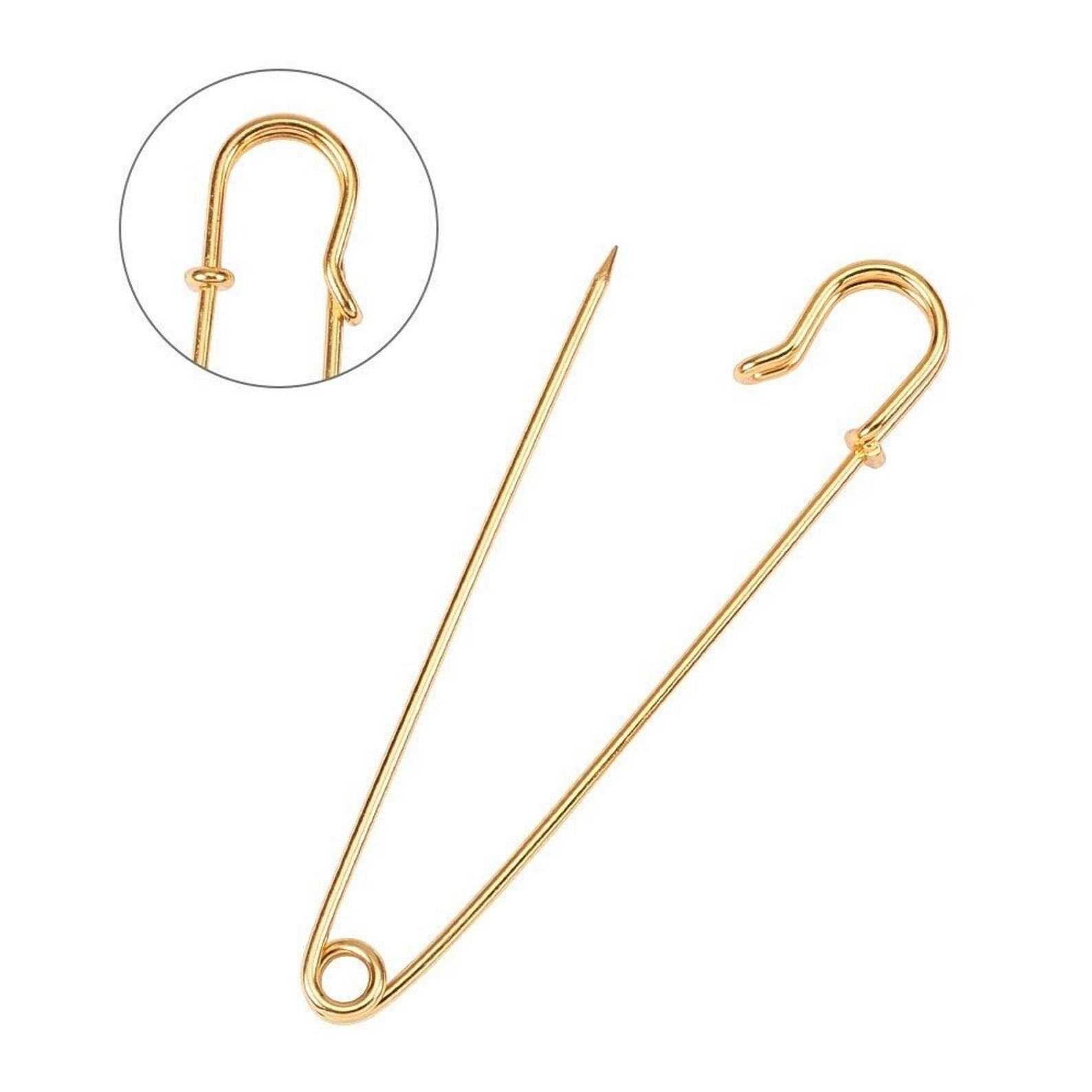 Big Size Metal Safety Pins Extra Large Gold Heavy Duty Safe Etsy UK