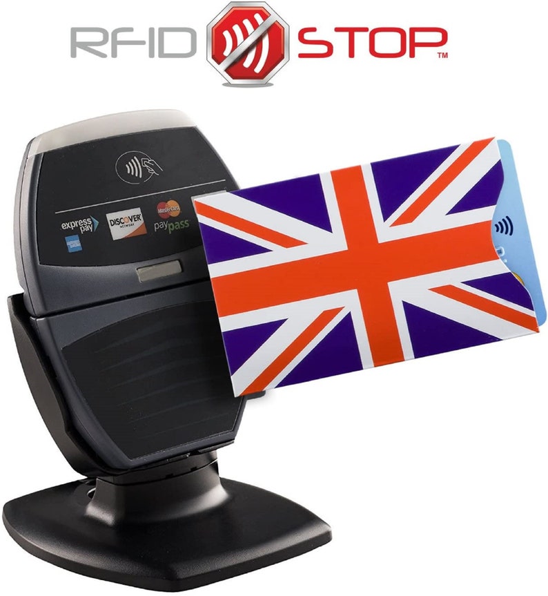 Debit Anti Theft Blocking Sleeve Shield Protector Wallet for Bank Credit UK United Kingdom Flag RFID Card Holder ID Safety Holder
