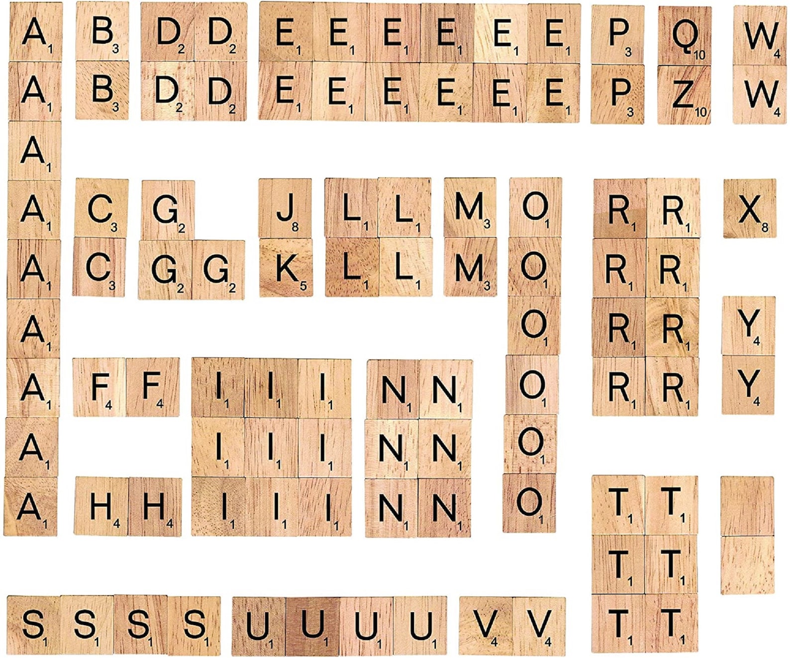 100 Pcs Scrabble Alphabet En bois Carreaux de lettre avec | Etsy