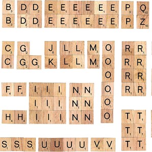 100Pcs Wooden Scrabble Alphabet Letter Tiles With Score Marks Crafts Scrapbooking Personalised Frame, Wall Art and crafts Making Items image 7