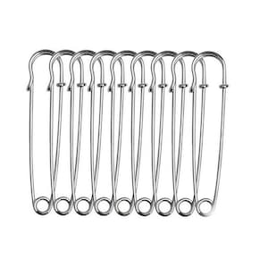 10 pcs 60mm Heavy Duty Strong Durable Nickle Plated Stainless Steel Safety Pin For Dresses Skirts Kilt Shawl Scarf Jackets