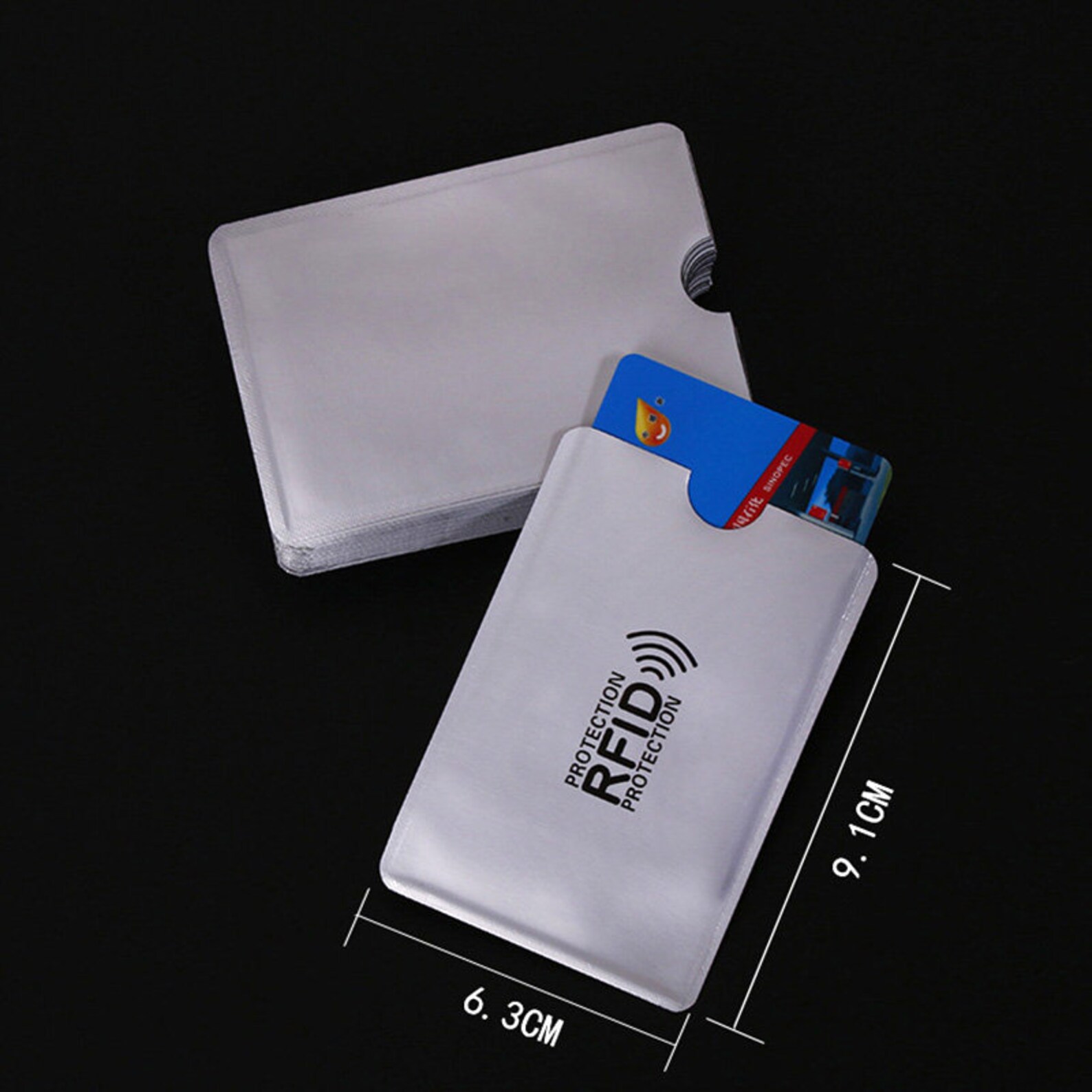 Silver RFID Card Sleeve Wallet Blocking Protector Debit