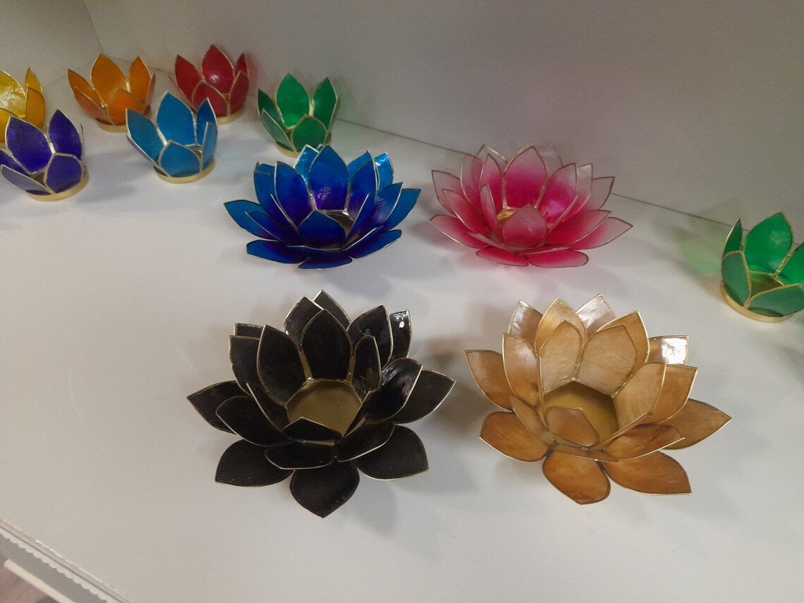 Lotus Tea Light Holder Etsy