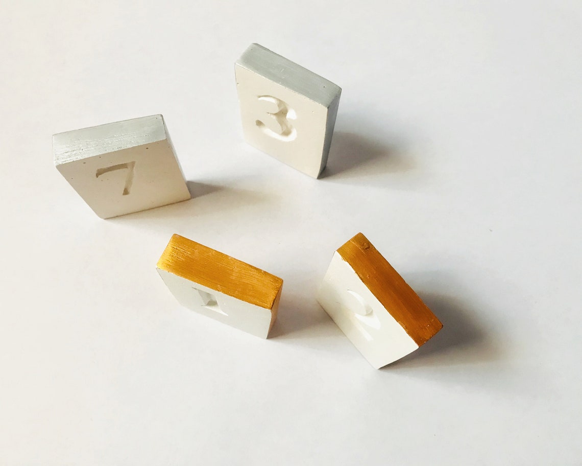 Plaster Tile Table Numbers custom table numbers modern | Etsy