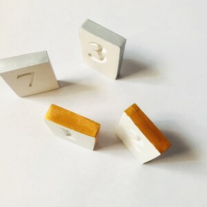 Plaster Tile Table Numbers custom table numbers modern | Etsy