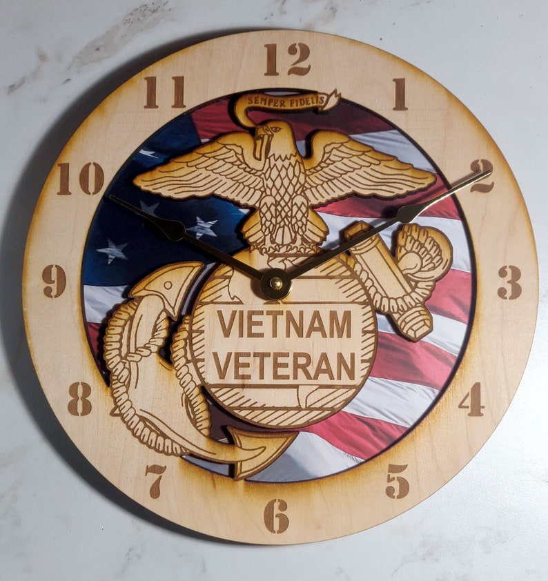 10 Marine Corps Vietnam Veteran American Flag Wall Clock Etsy