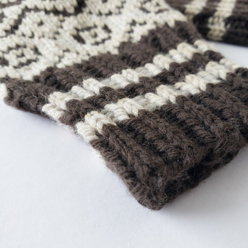 Men's Wool Mittens in Brown + Tan: Abstract - Etsy