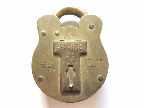 Antique Brass Lock Vintage Padlock Old English Squire Lock Brass
