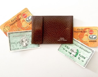 Portefeuille de carte en cuir - Support de carte de crédit - Cas de carte de visite - Cuir de portefeuille homme - Portefeuille en cuir hommes - Portefeuille Mans - Snap Closure Brown