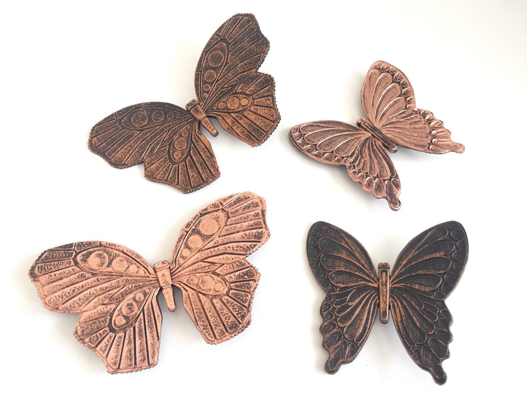Vintage Butterfly Wall Decor Set of 4 Wall Plaques Butterfly Gifts