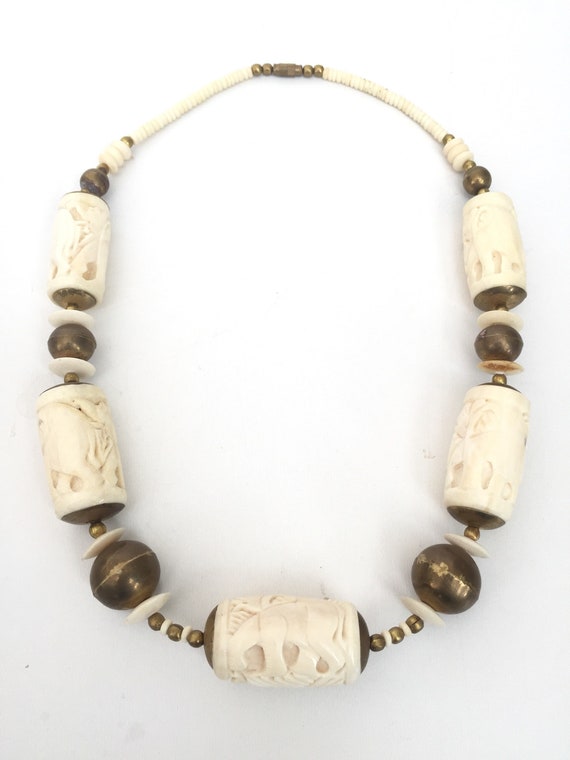 Vintage Elephant Necklace - Statement Necklace - … - image 6